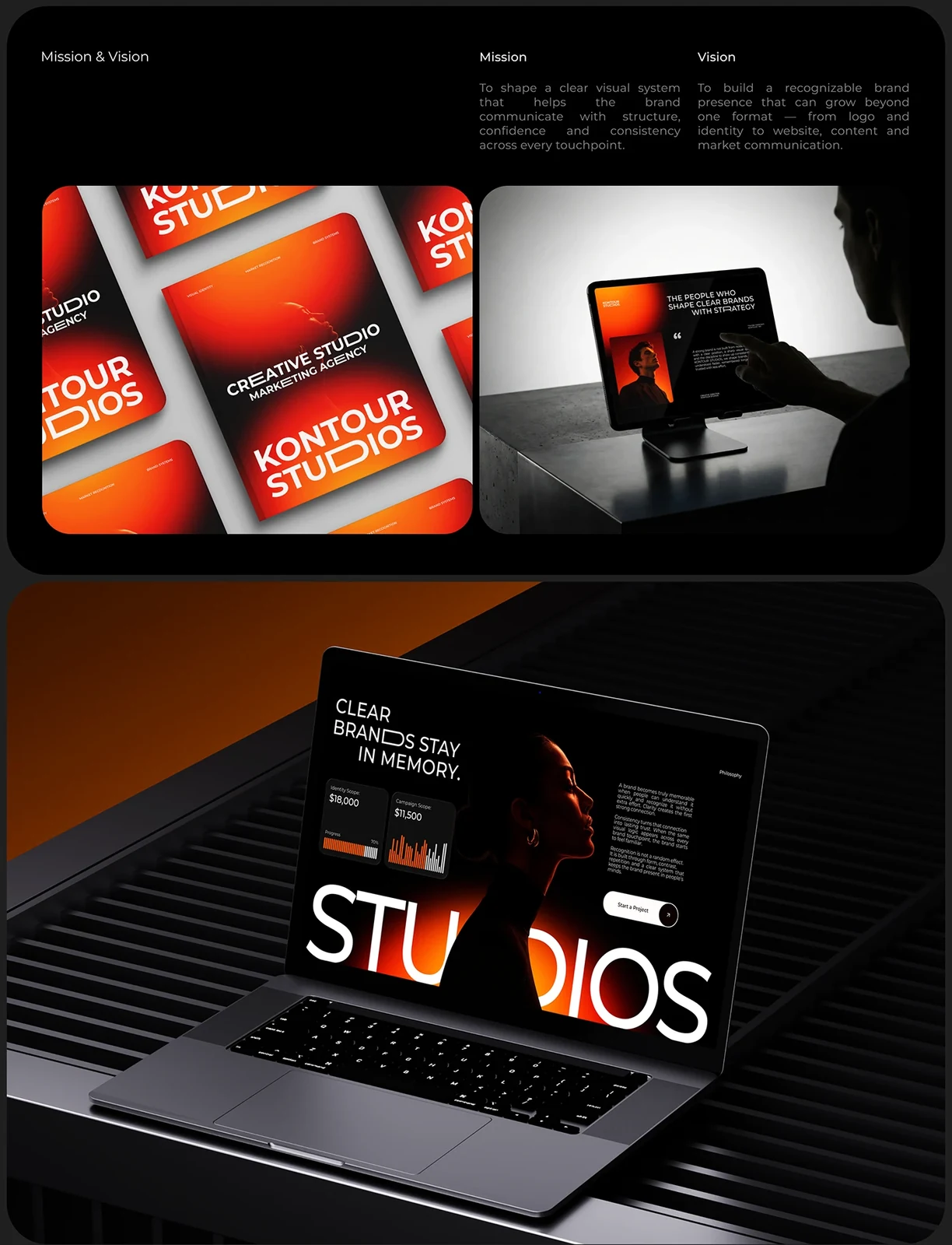 Behance 设计精选 | KONTOUR STUDIOS—Brand Identity&Marketing Agency Website-多模态AI