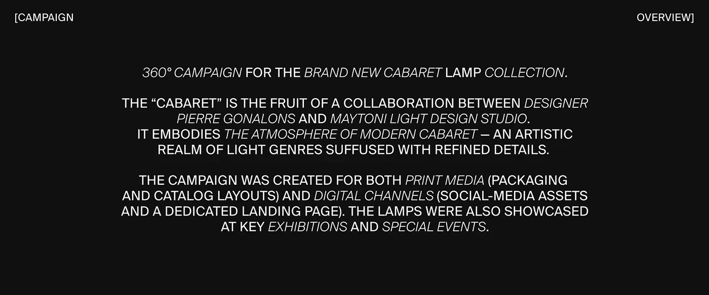 Behance 设计精选 | IDENTITY, WEB & EXHIBITION DESIGN | MAYTONI CABARET-多模态AI