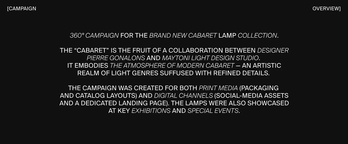 Behance 设计精选 | IDENTITY, WEB & EXHIBITION DESIGN | MAYTONI CABARET-多模态AI