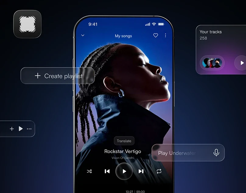 Behance 设计精选 | Aura music mobile app-多模态AI