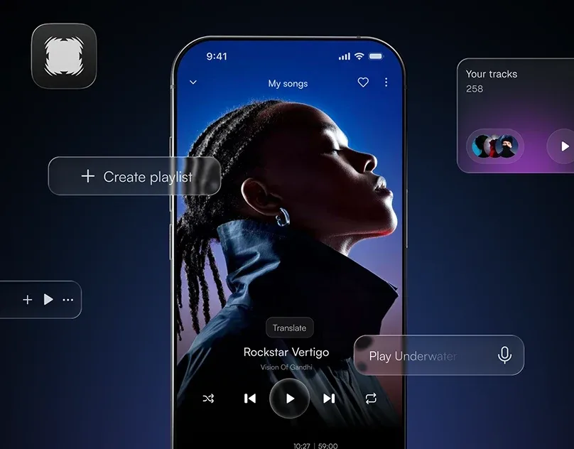 Behance 设计精选 | Aura music mobile app-多模态AI