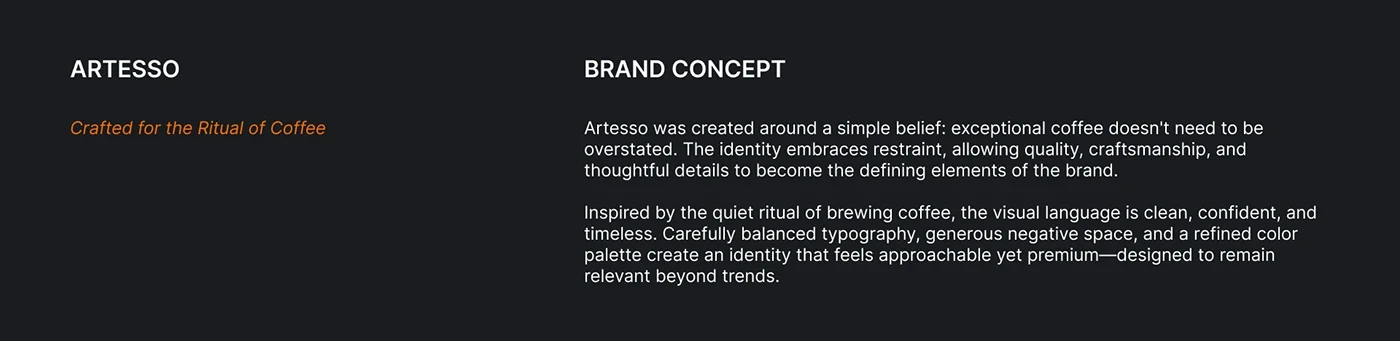 Behance 设计精选 | ARTESSO COFFEE | BRAND IDENTITY DESIGN-多模态AI