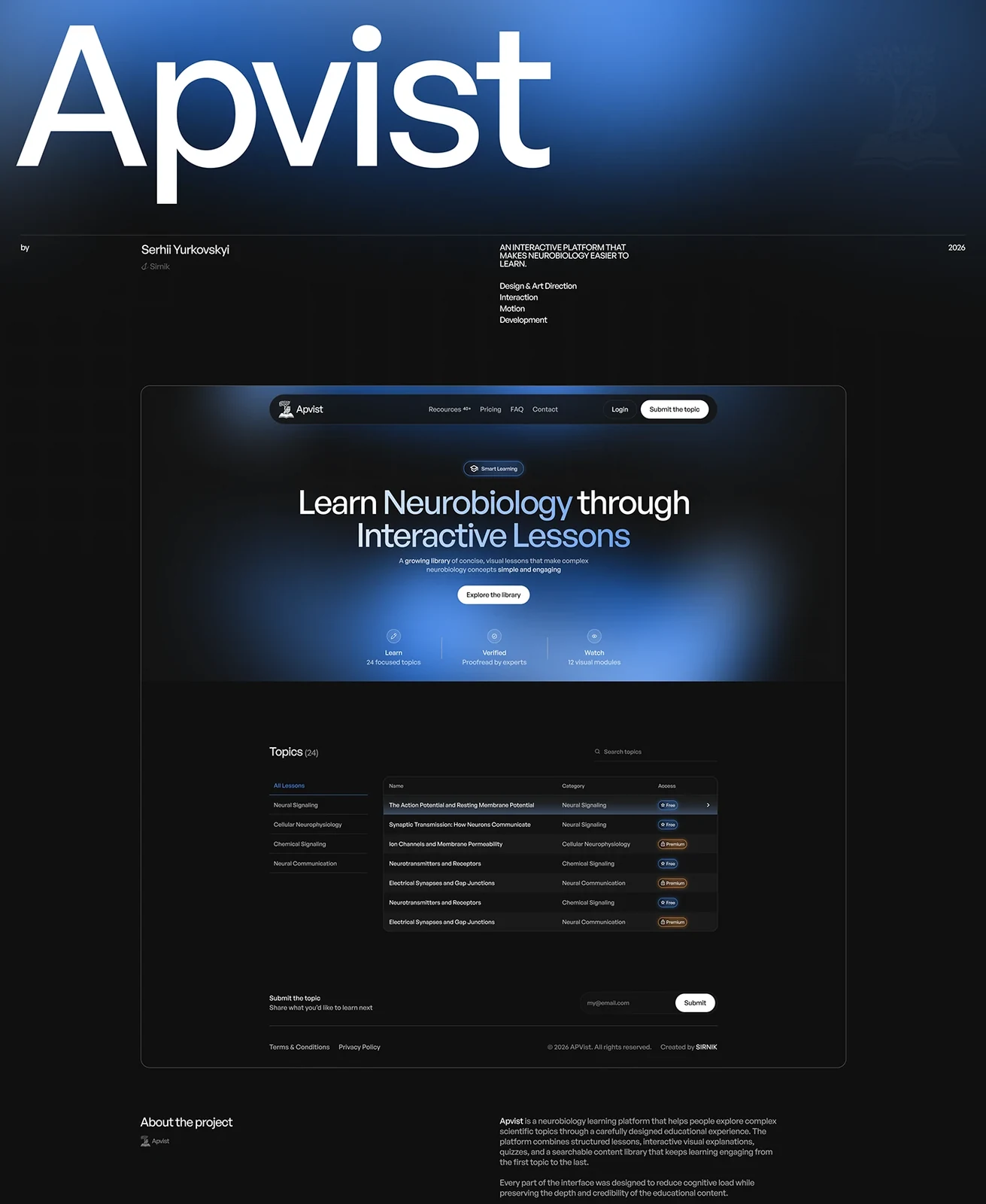 Behance 设计精选 | APVist — Interactive Neurobiology Learning Platform-多模态AI