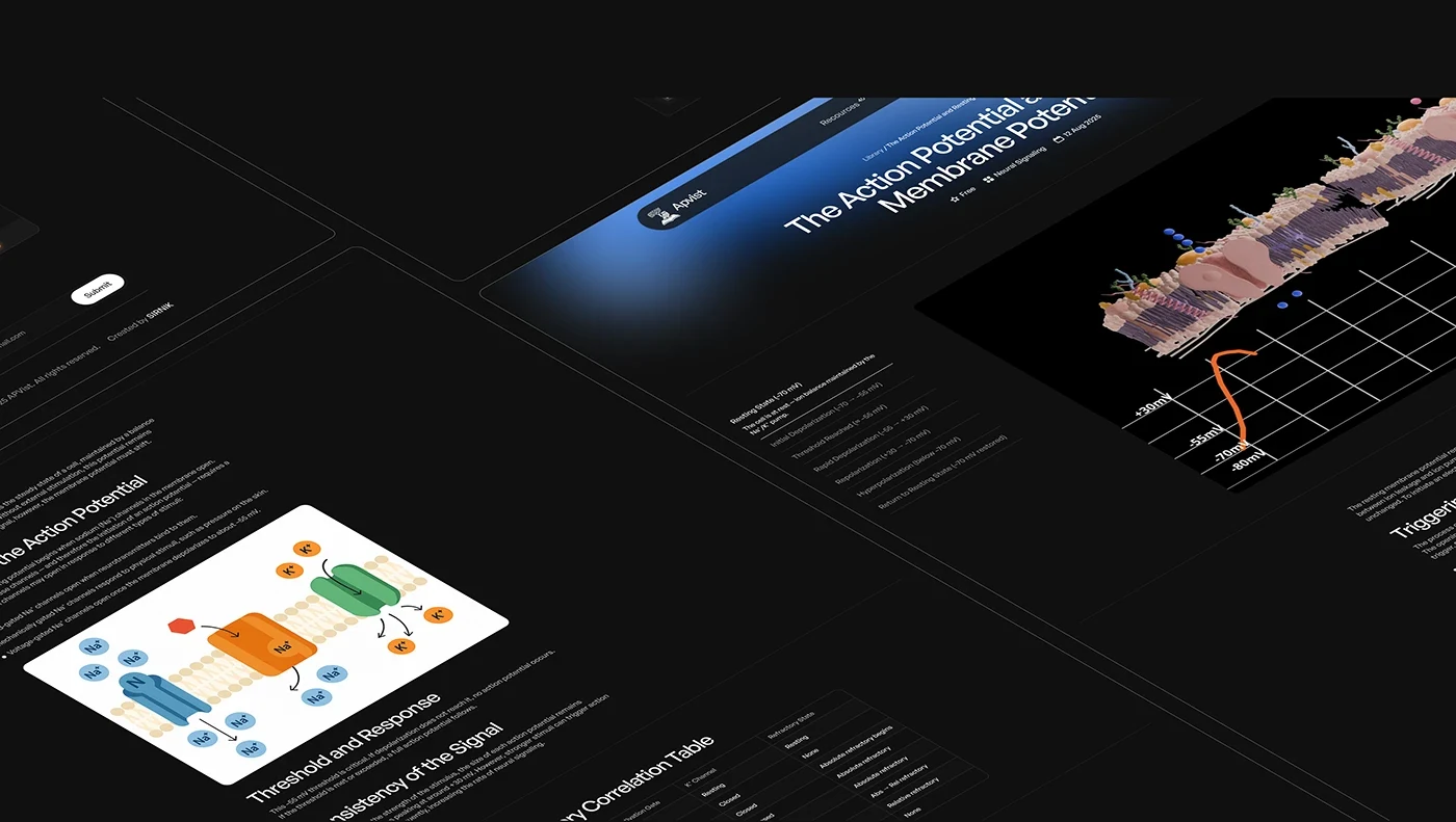 Behance 设计精选 | APVist — Interactive Neurobiology Learning Platform-多模态AI