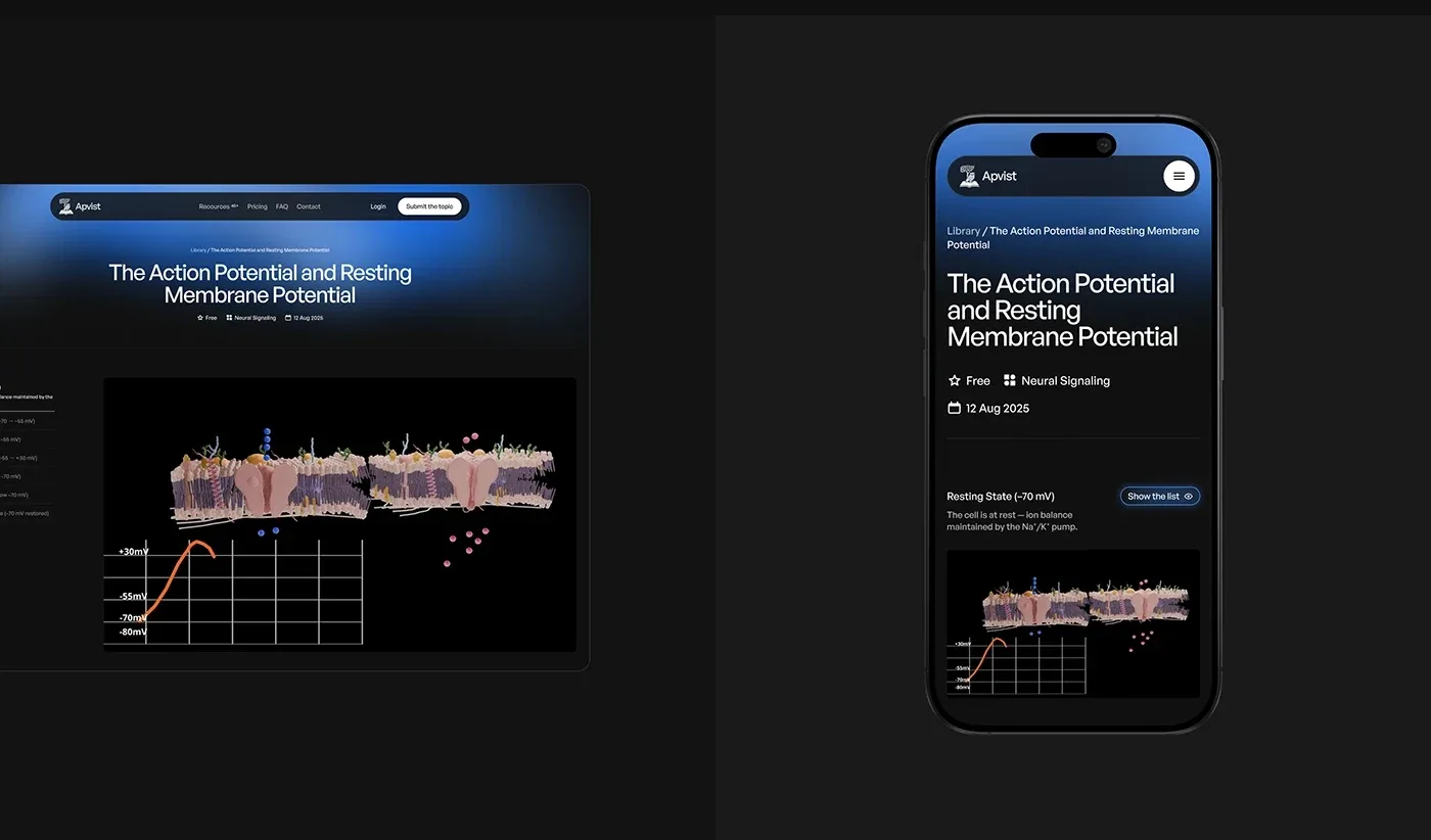 Behance 设计精选 | APVist — Interactive Neurobiology Learning Platform-多模态AI