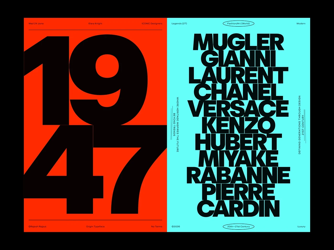 Behance 设计精选 | ORIGIN / Free Typeface / Variable / 18 Styles-多模态AI