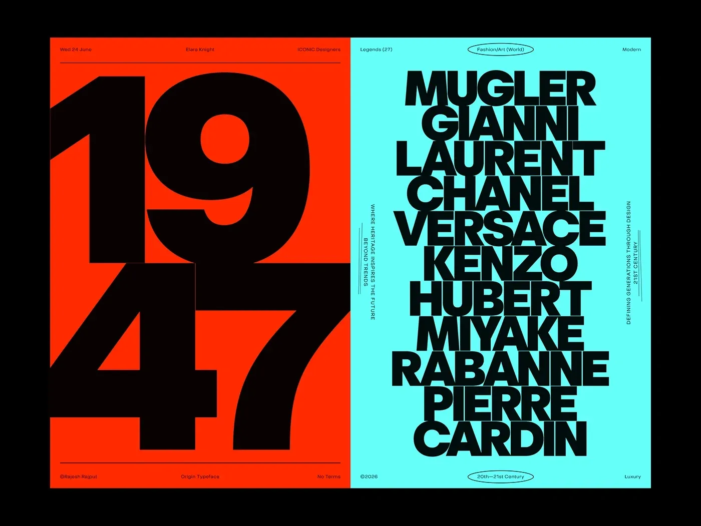 Behance 设计精选 | ORIGIN / Free Typeface / Variable / 18 Styles-多模态AI