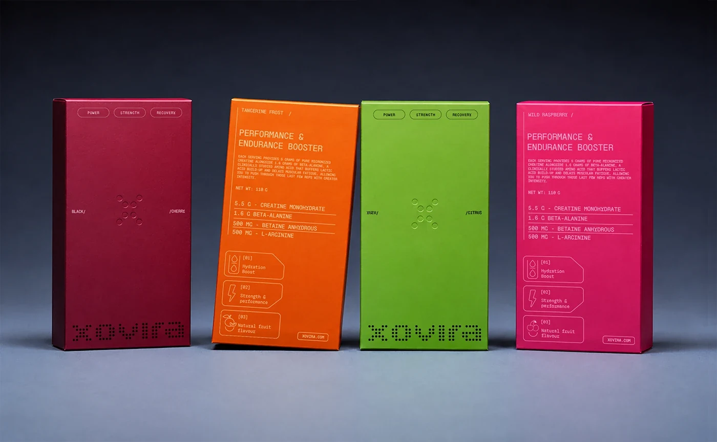 Behance 设计精选 | xovira - supplement product packaging & logo design-多模态AI