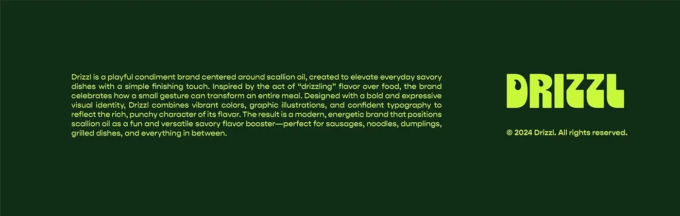 Behance 设计精选 | Drizzl — Scallions Oil Branding & Packaging-多模态AI