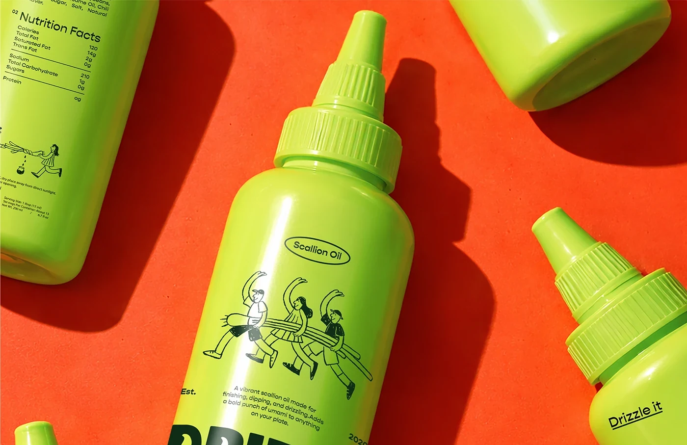 Behance 设计精选 | Drizzl — Scallions Oil Branding & Packaging-多模态AI