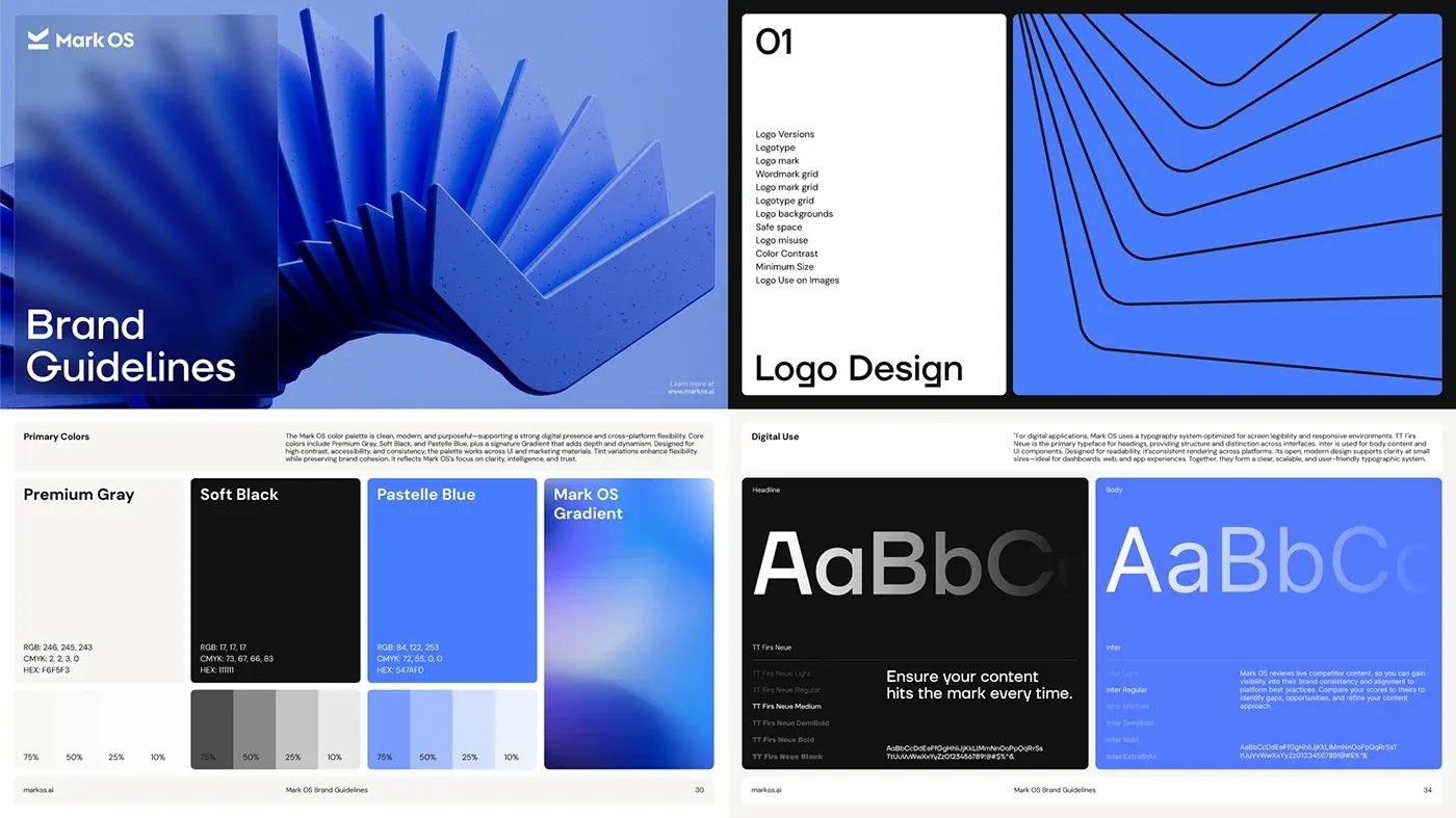 Behance 设计精选 | Mark OS, Brand Identity & Web Design for an AI Platform-多模态AI
