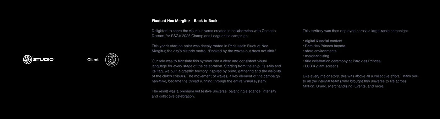 Behance 设计精选 | PSG - CHAMPIONS OF EUROPE UCL 2026 | BACK TO BACK-多模态AI