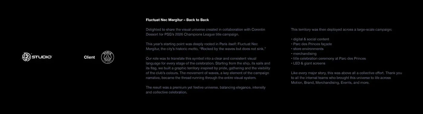 Behance 设计精选 | PSG - CHAMPIONS OF EUROPE UCL 2026 | BACK TO BACK-多模态AI
