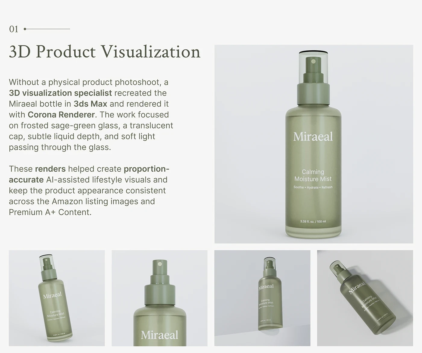 Behance 设计精选 | Skincare Amazon Listing & A+ Content | 3D Visualization-多模态AI