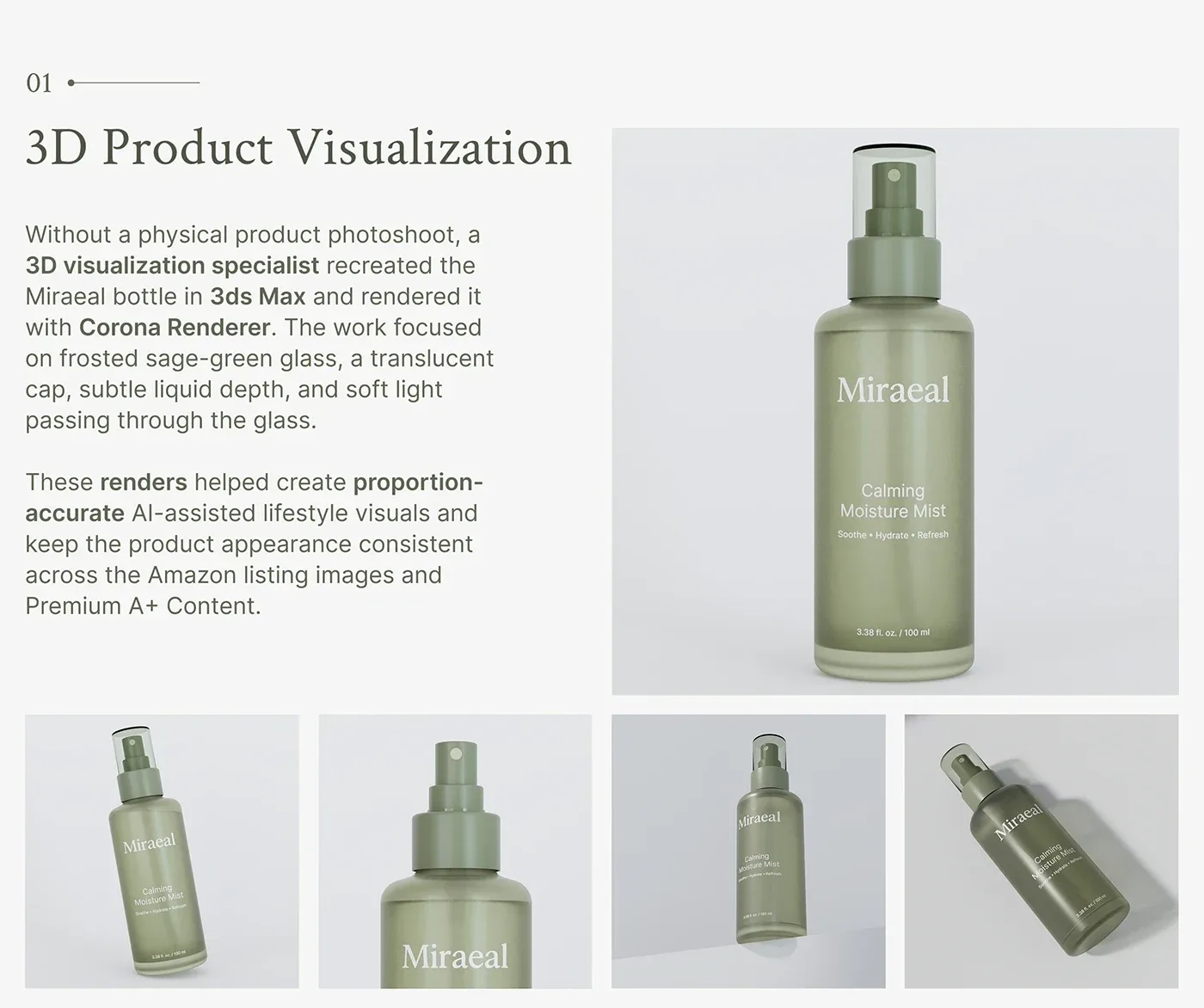 Behance 设计精选 | Skincare Amazon Listing & A+ Content | 3D Visualization-多模态AI