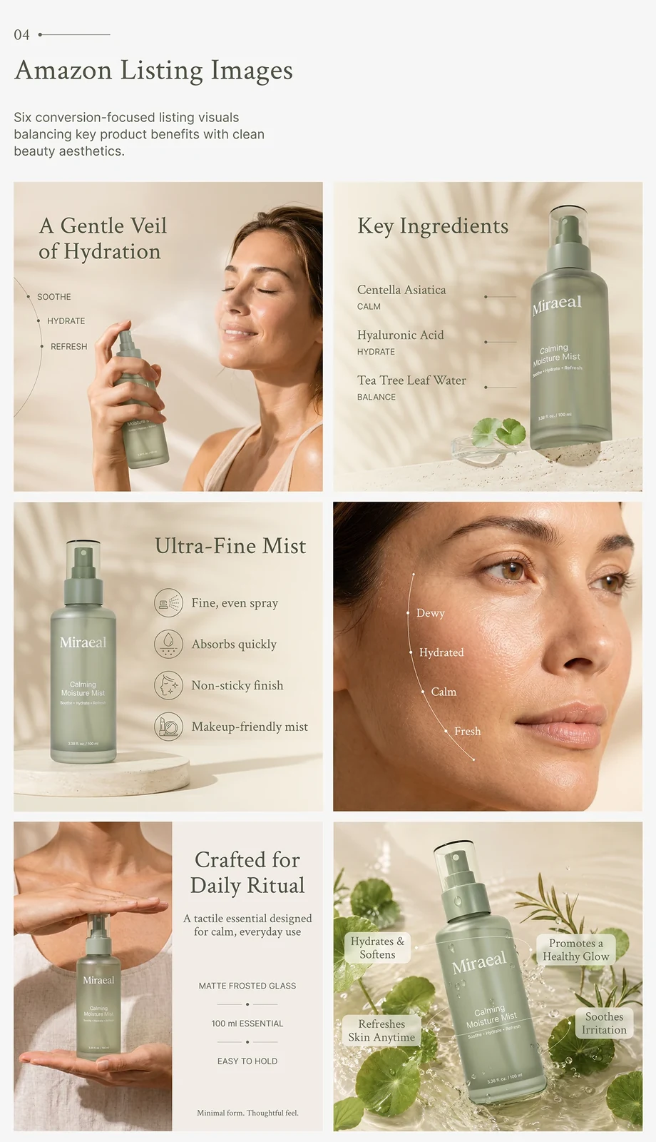 Behance 设计精选 | Skincare Amazon Listing & A+ Content | 3D Visualization-多模态AI