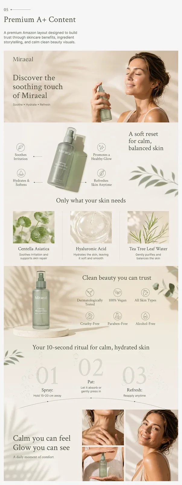 Behance 设计精选 | Skincare Amazon Listing & A+ Content | 3D Visualization-多模态AI