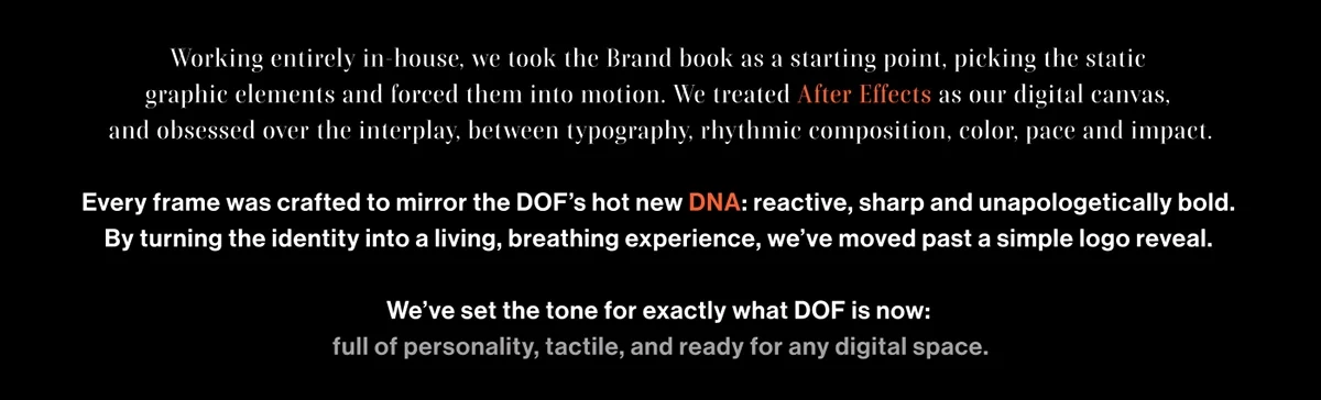 Behance 设计精选 | DOF • Motion Brandbook-多模态AI