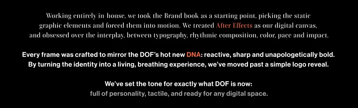 Behance 设计精选 | DOF • Motion Brandbook-多模态AI