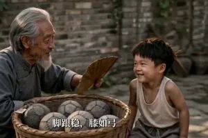 从脚跟站稳到腾空踢球：黄福利同学在画面传承中慢慢成长