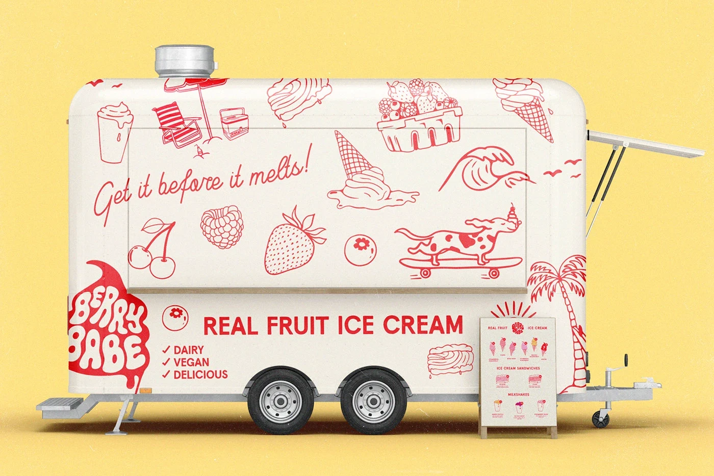 Behance 设计精选 | Brand Identity for Berry Babe Byron Bay Ice Cream-多模态AI