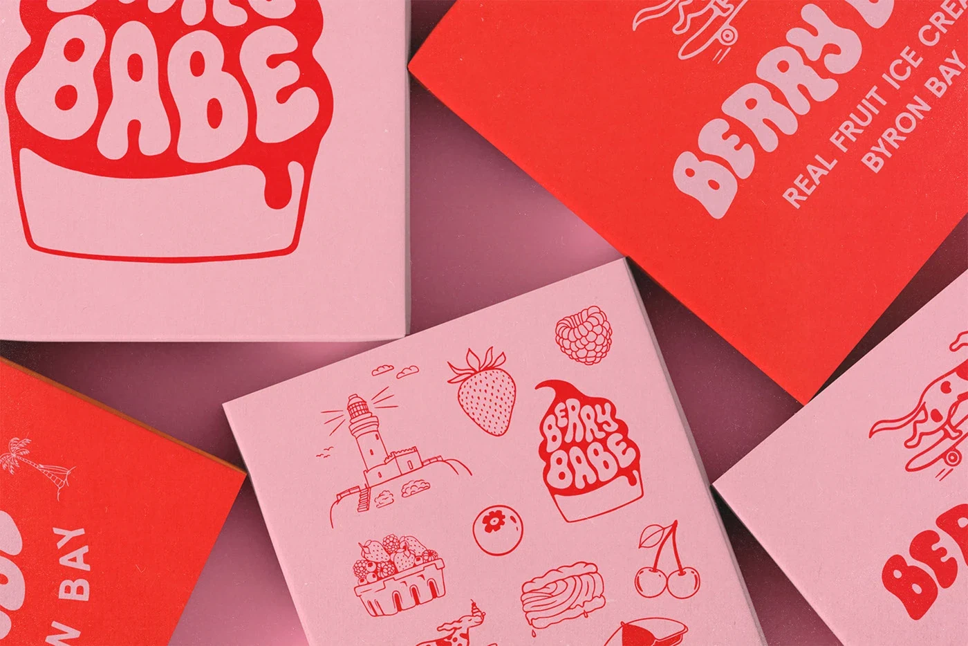 Behance 设计精选 | Brand Identity for Berry Babe Byron Bay Ice Cream-多模态AI