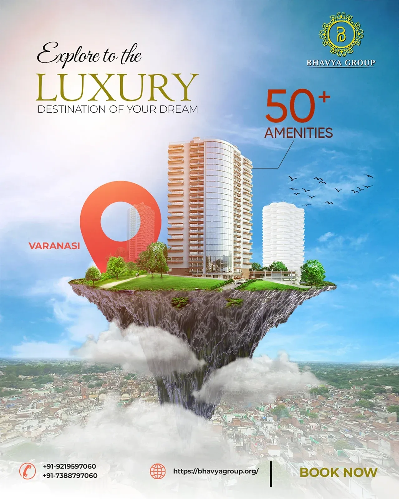 Behance 设计精选 | Concept to Campaign – Bhavya Group Flat Booking Poster-多模态AI