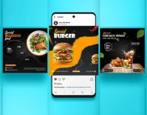 Behance 设计精选 | Organic Bites & Flavor Focus | Food Social Media Post
