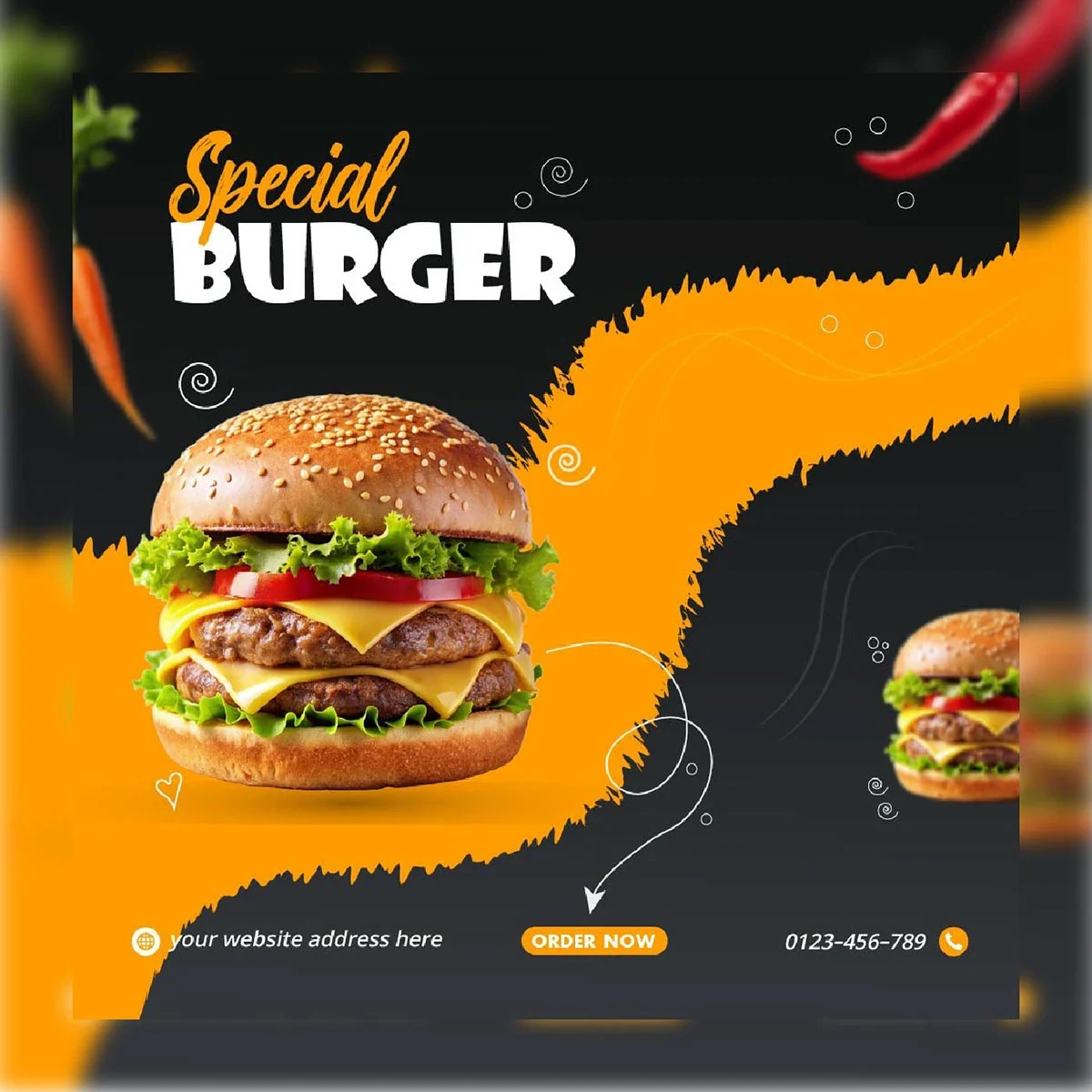 Behance 设计精选 | Organic Bites & Flavor Focus | Food Social Media Post-多模态AI