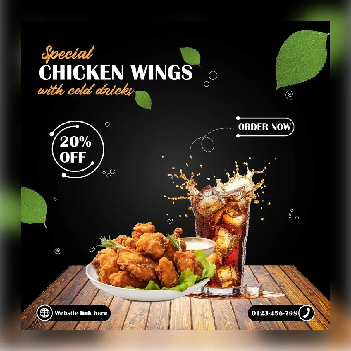 Behance 设计精选 | Organic Bites & Flavor Focus | Food Social Media Post-多模态AI