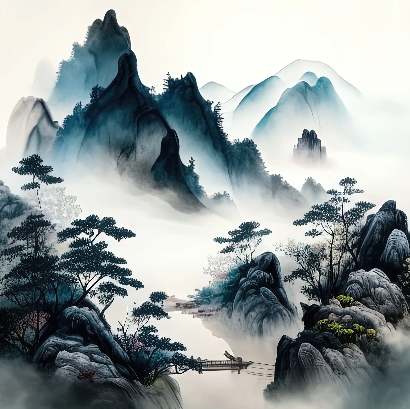 Pinterest 设计灵感 | chinese landscape painting-多模态AI
