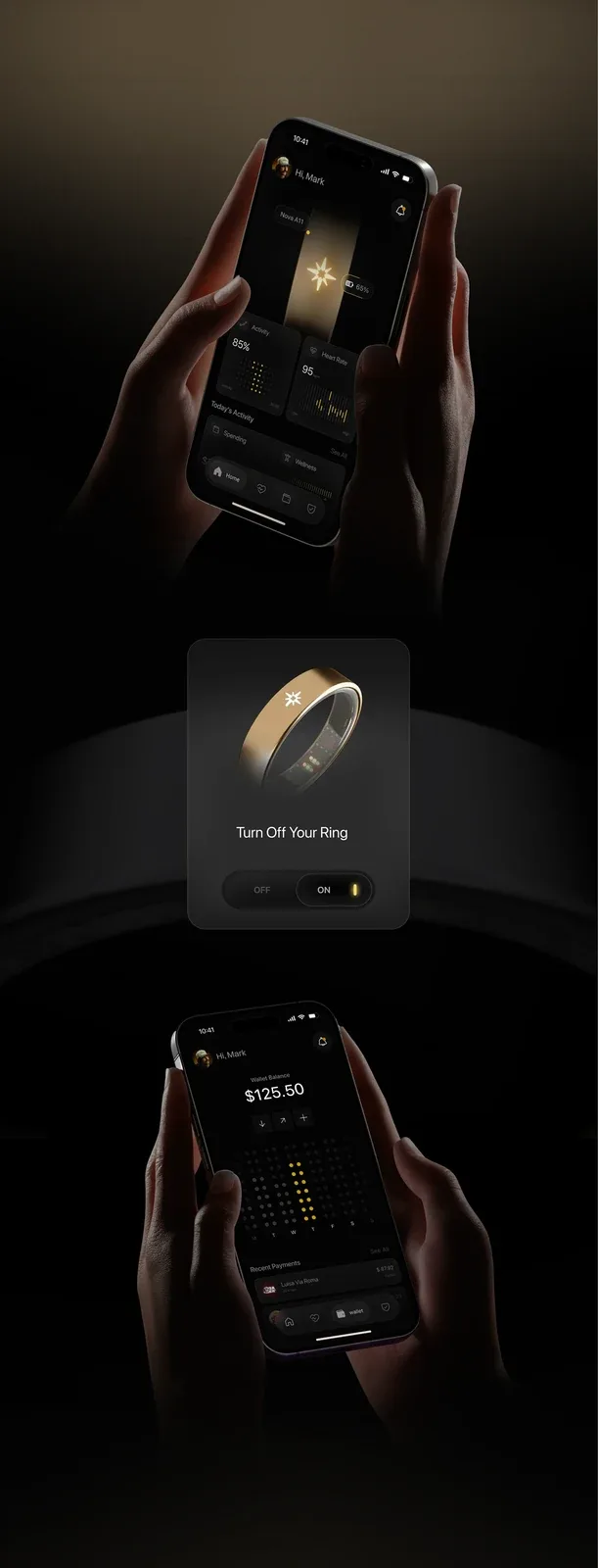 Behance 设计精选 | Nova | AI Smart Ring | UI/UX & 3D Design-多模态AI