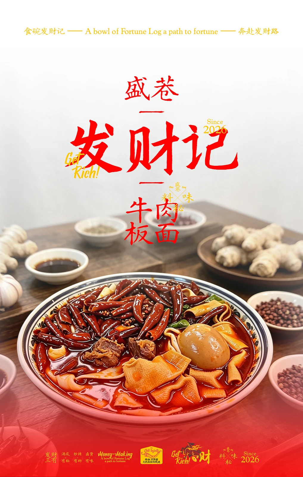 站酷设计精选 | 盛巷’发财记 牛肉板面 | 品牌设计-多模态AI
