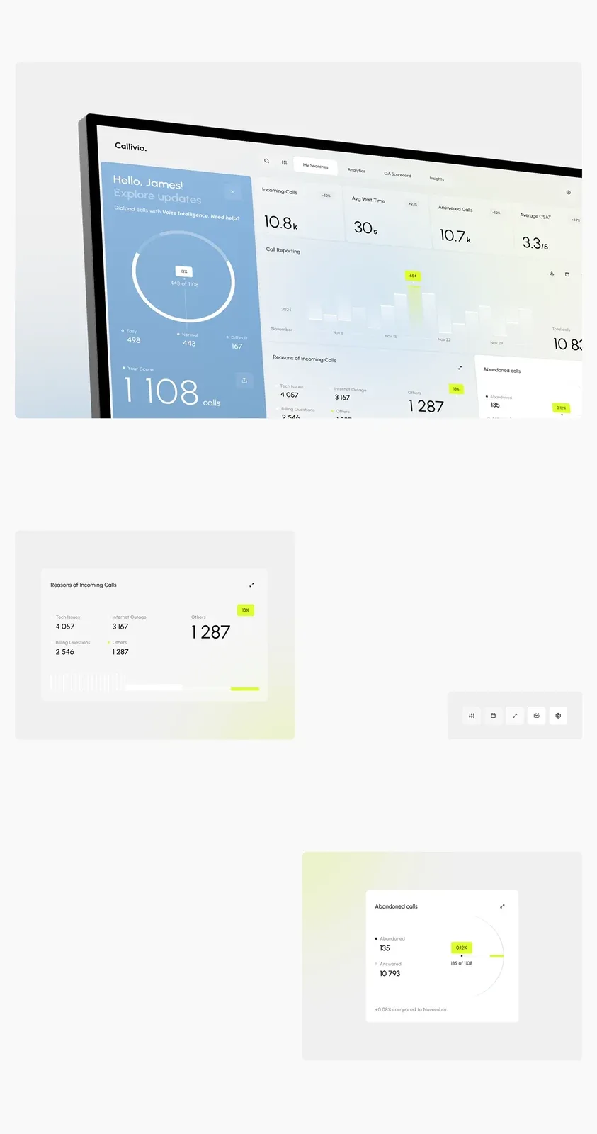 Behance 设计精选 | Callivio CRM - SaaS & UX UI Design-多模态AI
