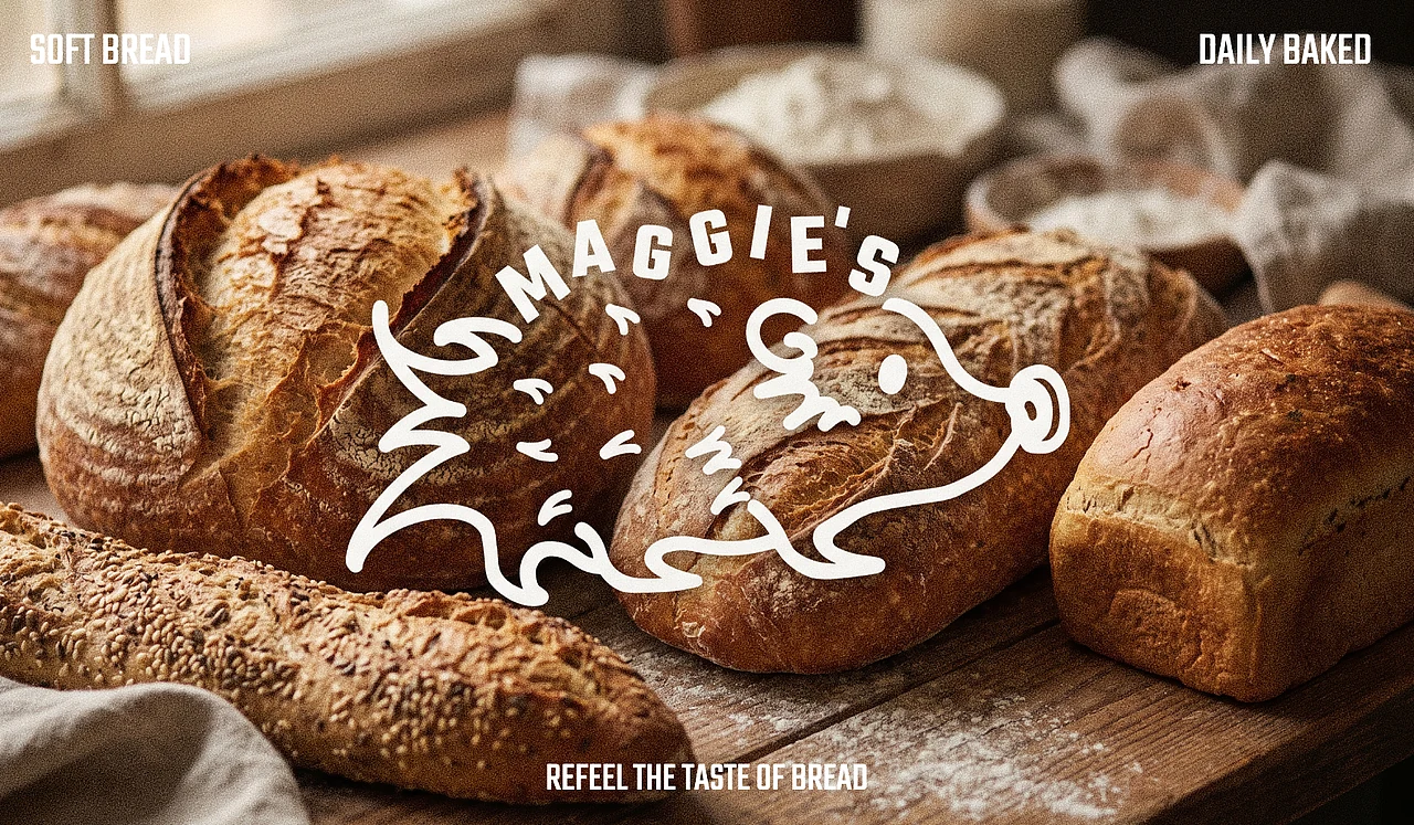 站酷设计精选 | Maggie's麦吉吉蓝带窑烤烘焙品牌VI设计-多模态AI