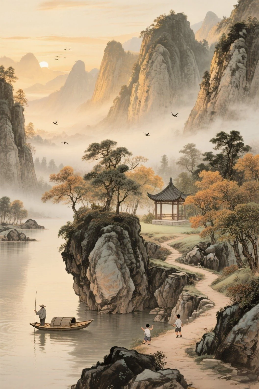Pinterest 设计灵感 | 山水画设计灵感-多模态AI