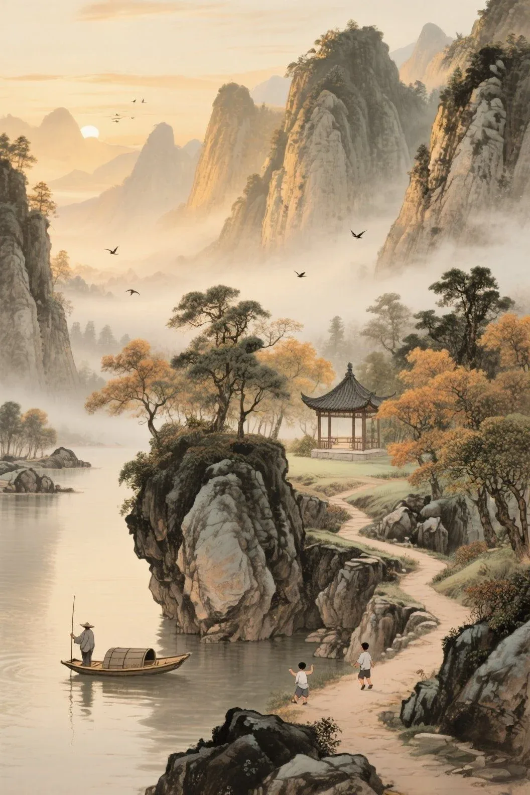 Pinterest 设计灵感 | 山水画设计灵感-多模态AI