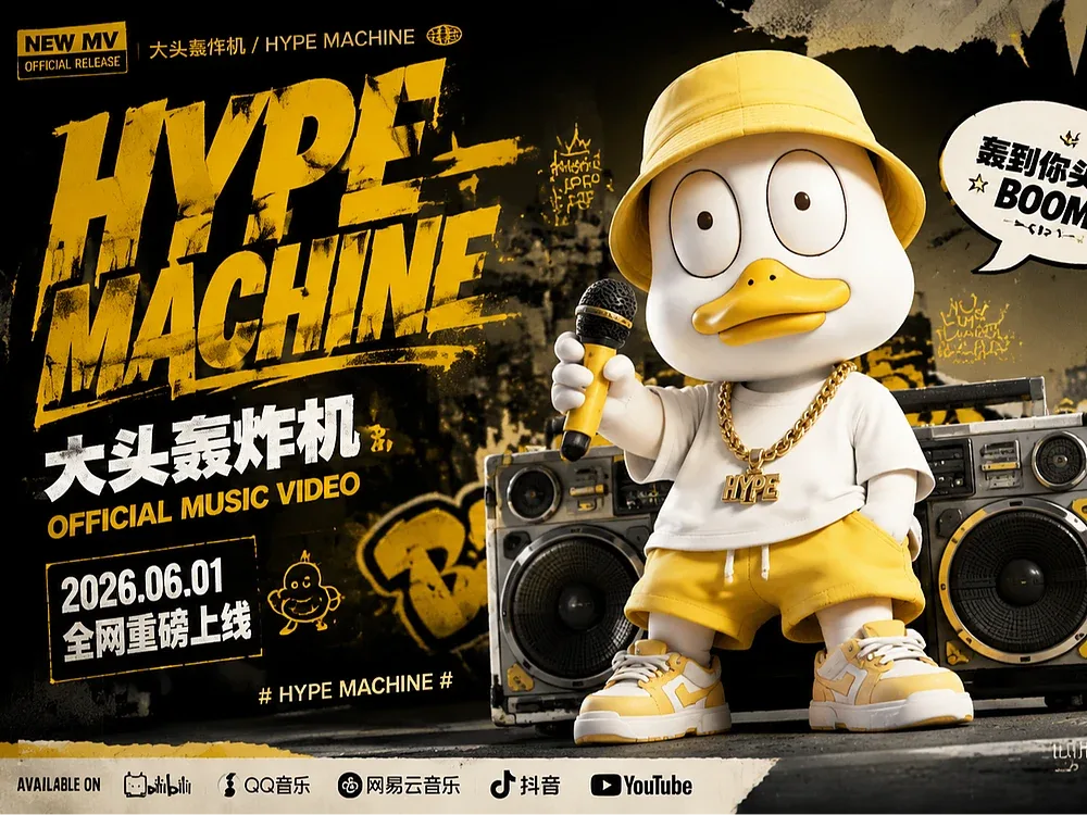 站酷设计精选 | HYPE MACHINE 大头轰炸机-多模态AI