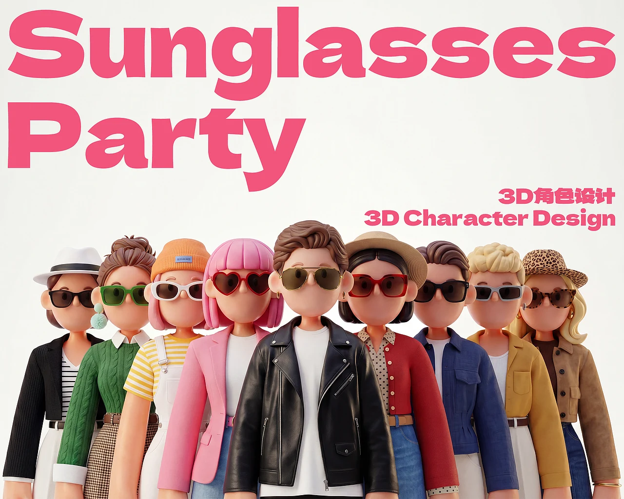站酷设计精选 | 墨镜派对 Sunglasses Party 情绪向扁平风 IP 角色设计-多模态AI