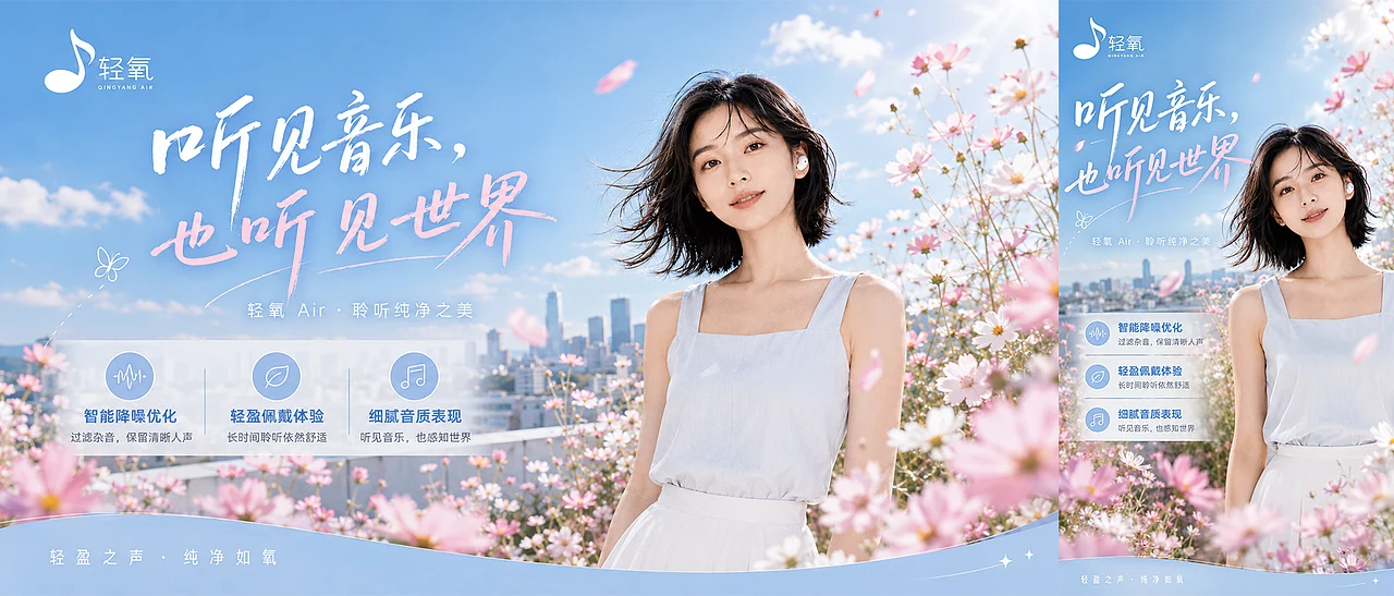 站酷设计精选 | 《听见音乐,也听见世界》 | 轻氧 AIGC 商业广告全案-多模态AI