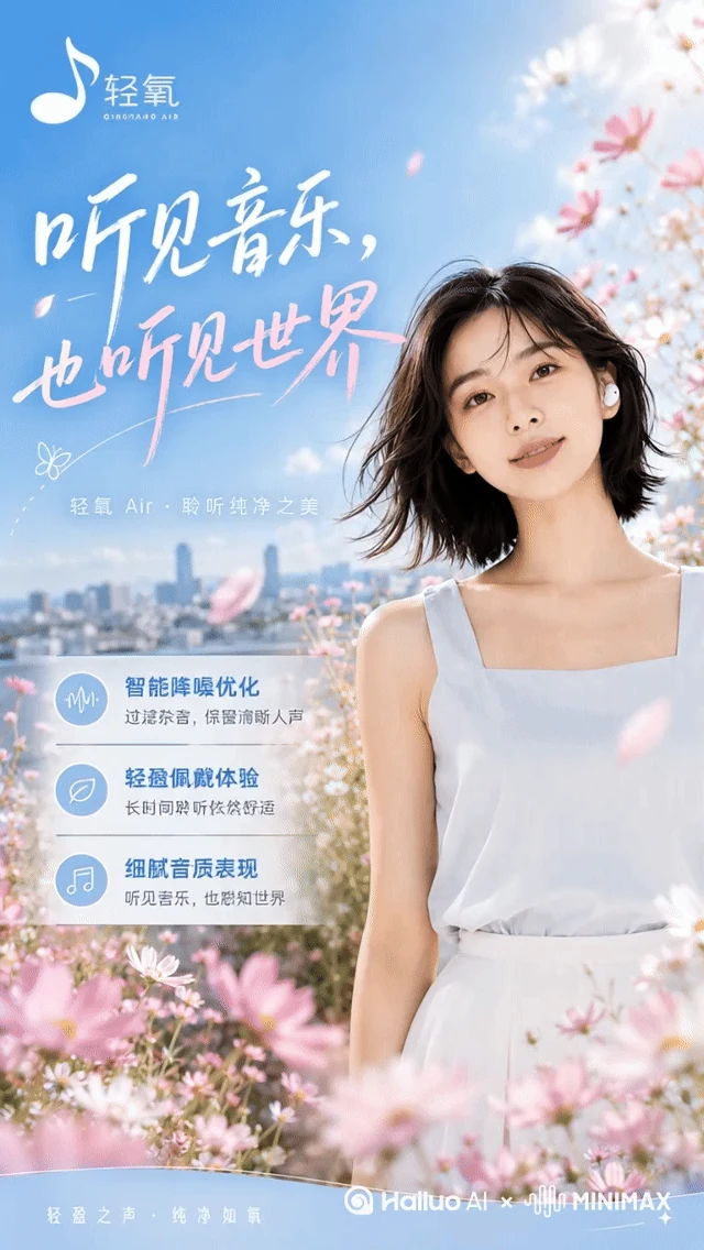 站酷设计精选 | 《听见音乐,也听见世界》 | 轻氧 AIGC 商业广告全案-多模态AI