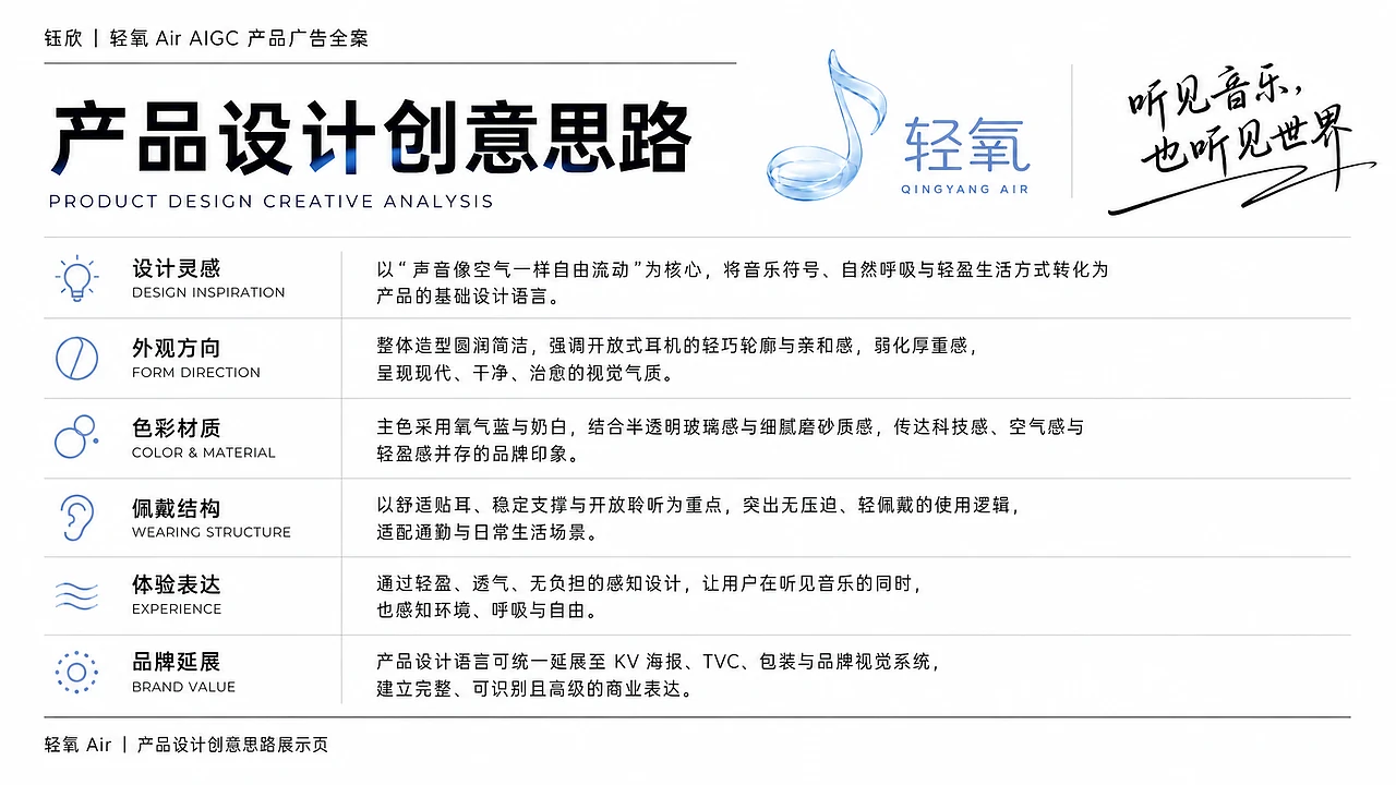 站酷设计精选 | 《听见音乐,也听见世界》 | 轻氧 AIGC 商业广告全案-多模态AI