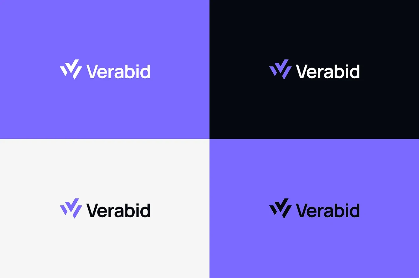 Behance 设计精选 | Verabid logo & brand Identity, modern, check mark, tech-多模态AI