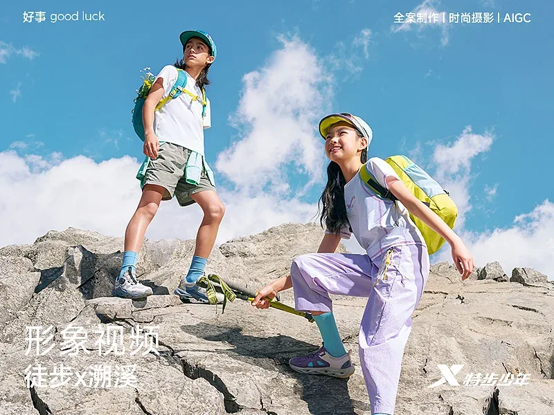 站酷设计精选 | 特步少年户外形象视频 | 向山而行,踏溪入林-多模态AI