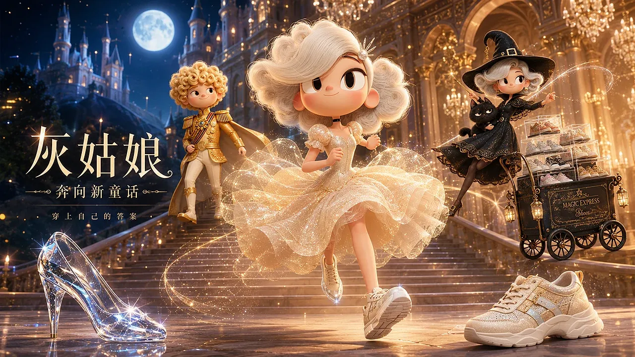 站酷设计精选 | 《灰姑娘:跑向新童话》丨 AIGC动画广告-多模态AI