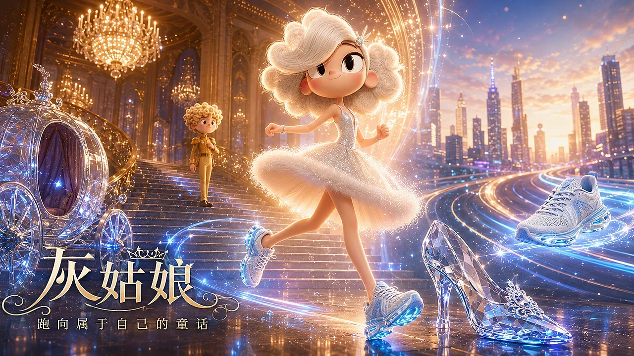 站酷设计精选 | 《灰姑娘:跑向新童话》丨 AIGC动画广告-多模态AI