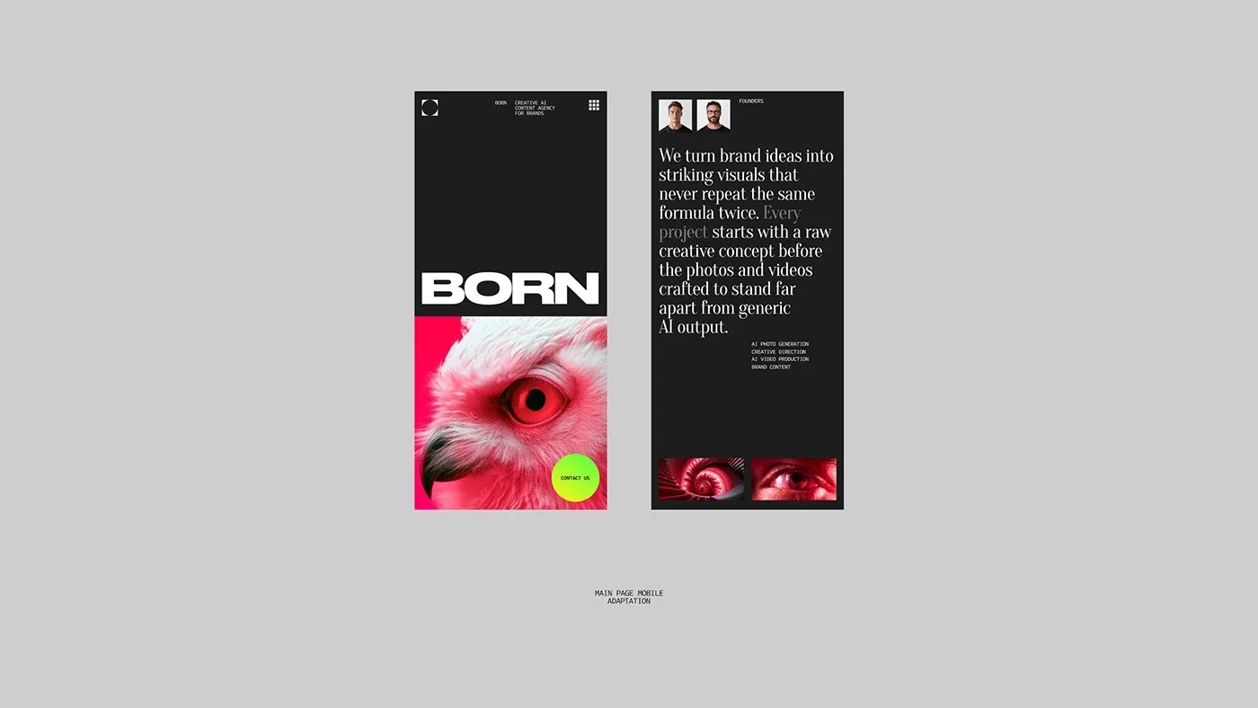 Behance 设计精选 | Born Agency | Creative Studio Website-多模态AI