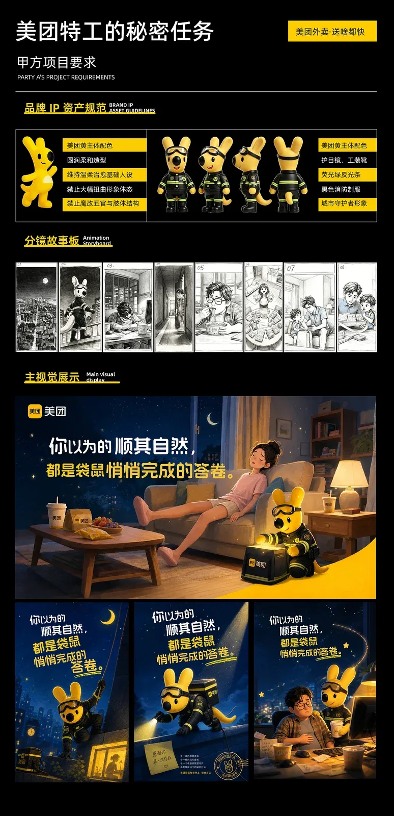 站酷设计精选 | 美团-特工的秘密任务TVC丨AIGC新媒体视频丨向量设计-多模态AI