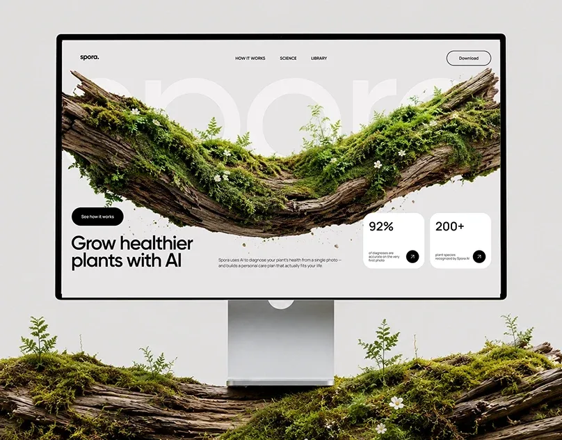 Behance 设计精选 | Spora — AI Plant Care Platform-多模态AI