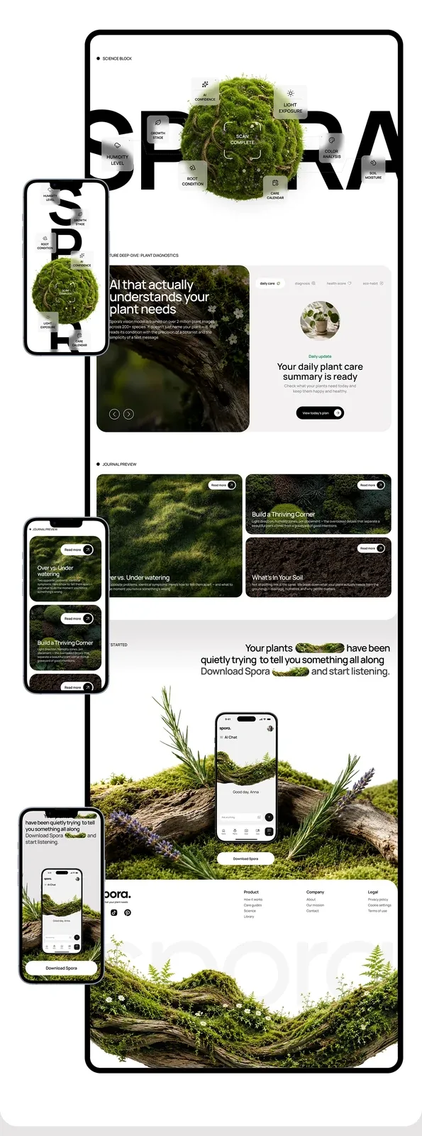 Behance 设计精选 | Spora — AI Plant Care Platform-多模态AI